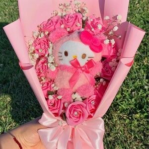 Hello kitty and friends bouquets artificial scented roses